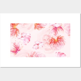 Rose seamless pattern with watercolor 36 Posters and Art